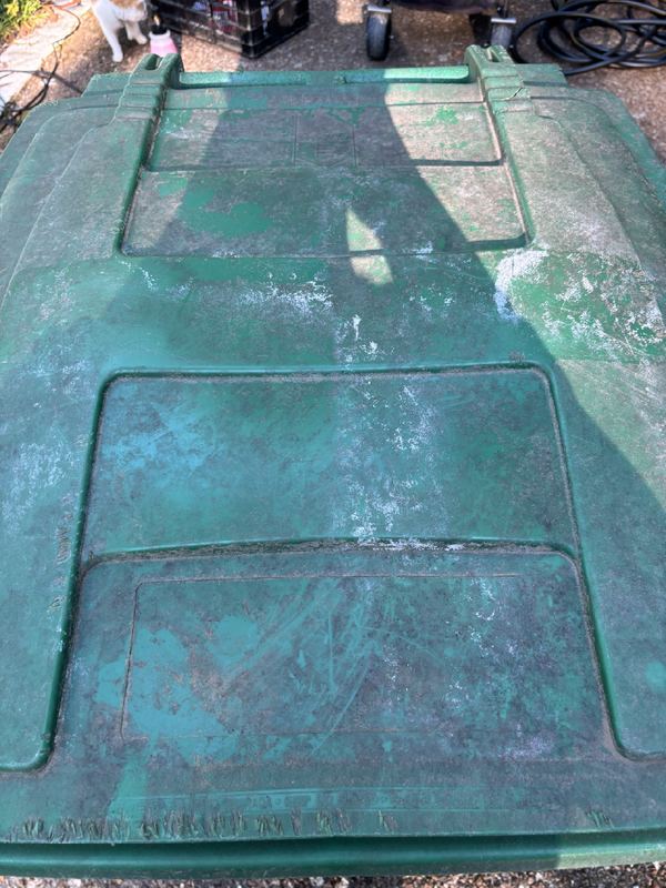 Dirty bin before cleaning